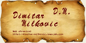 Dimitar Milković vizit kartica